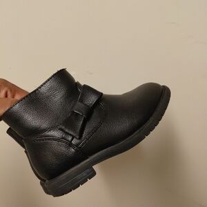 Cat&Jack Toddler Girls Black Bowtie Ankle Booties Size 7
